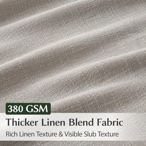 Semi Sheer Pinch Pleated Linen Curtains for Living Room 84 Inches, Greige - color: Greige, size: 40"W x 84"L (Pack of 2)