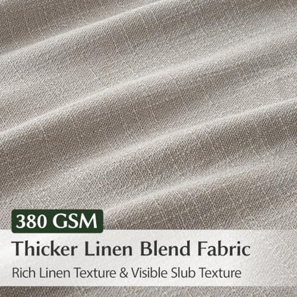 Semi Sheer Pinch Pleated Linen Curtains for Living Room 108 Inches, Greige - color: Greige, size: 40"W x 108"L (Pack of 2)
