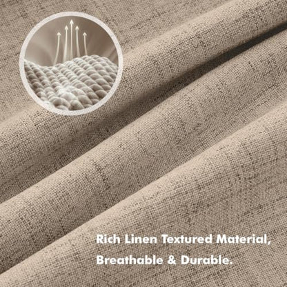 MIULEE 100% Blackout Linen Curtains 42 x 84 Inch Copper Brown 2 Panels - color: Copper Brown, size: 42"W x 84"L (Pack of 2)