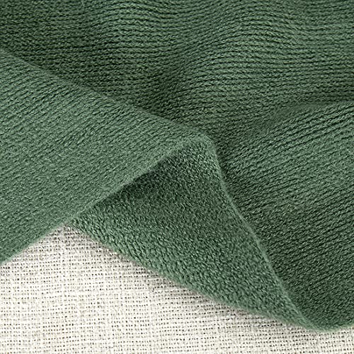 Homiest Dark Green Knitted Throw Blanket with Fringe, 50x60 Inch - color: Dark Green, size: 50" x 60"