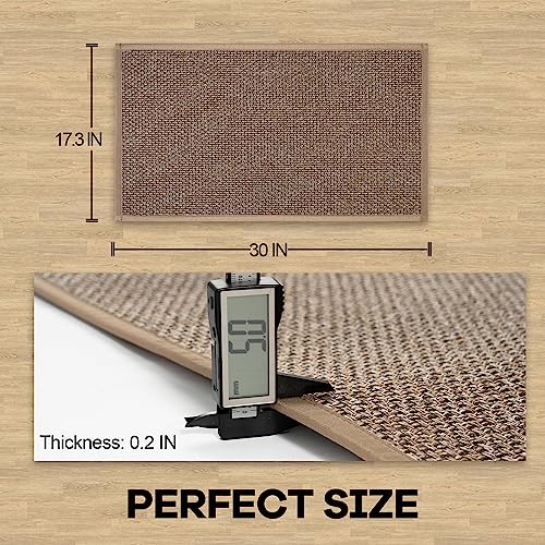 Hargiis Kitchen Rug, Rubber Non Slip Kitchen Rugs Washable, Absorbent Runner Mat for Floor, Machine Washable Standing Mats for in Front of Sink, Door, Laundry, Entryway, Entrance (Brown, 30" × 17.3") - color: Brown, size: 1'5" x 2'6" (Rectangular)