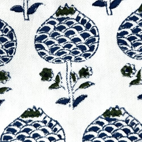 ATOSII Cotton Blockprint Throw Pillow Cover, Roma Blue, Set of 2, 20 X 20 - color: Roma Blue, size: 20" x 20" (Pack of 2)