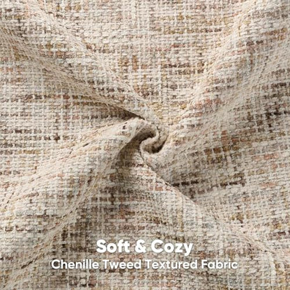FUTEI Pack of 2 Tweed Chenille Throw Pillow Covers 18x18 Inch, Beige Brown - color: Beige Brown, size: 18" x 18" (Pack of 2)