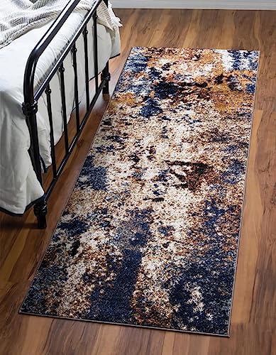 Keen Home Design Abstract Non-Shedding Runner Rug, Soft Thick Pile, 2x8 - color: Skies Multi, size: 2'8" x 7'7" (Runner)