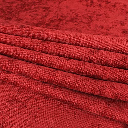 AMBERIS Bed Runner Red, Chenille Soft No Fading Modern Bed Scarf (Pillowcases Sold Separately) - color: Red, size: 7'10" x 1'8" (for 1.8m Bed)