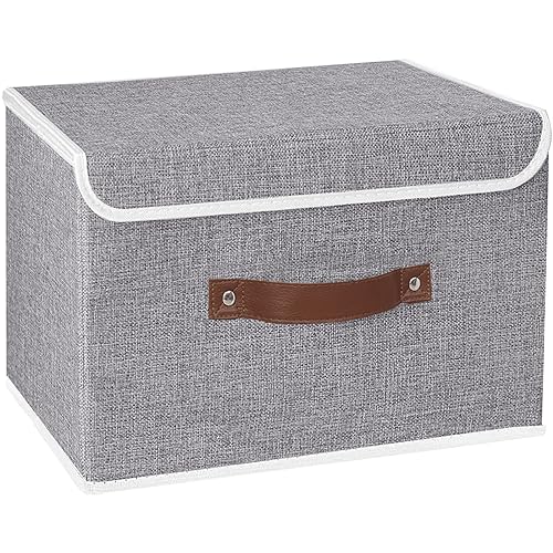 Yawinhe Collapsible Storage Bins,Grey,13.0x9.0x7.9in,1-Pack - color: Grey, size: M/(1 Pack)