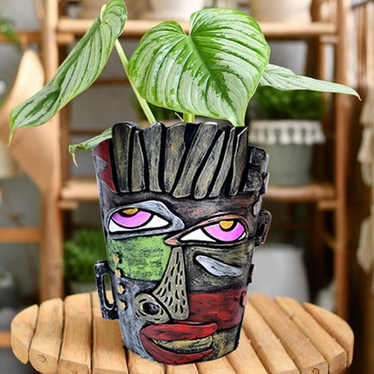 Midogaigai Abstract Face Planter Pots for Indoor Plants&Flowers Home Decor - style: Retro