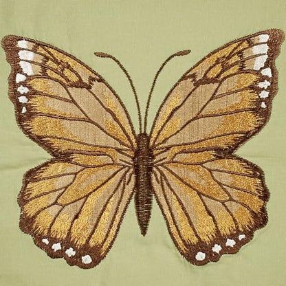 Touch of Class Butterfly Eden Embroidered Pillow, Moss Green, 16" Square - size: Pillow 16 Inches Square