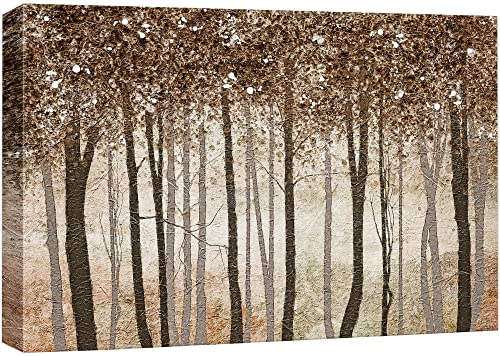wall26 Canvas Print Wall Art Rustic Brown Autumn Fall Forest Tree Landscape Nature Wilderness Illustrations Modern Art Farmhouse/Country for Living Room, Bedroom, Office - 12"x18" - color: A02-2204-irs01, size: 18"L x 12"W