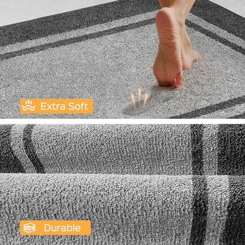 Kitchen Rugs 24" x 36", Non-Slip Kitchen Mats, Light Grey & Dark Grey - color: Light Grey & Dark Grey, size: 24" X 36"