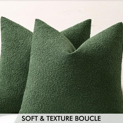 MIULEE Christmas Textured Boucle Lumbar Pillow Cover for Bed 12x20 Dark Green - color: Dark Green, size: 20" x 12" (Pack of 1)
