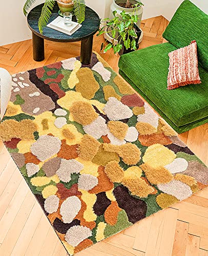 Colorful Moss Rug for Living Room 3D Shag Moss Area Rugs for Home Decor Non Slip Washable Kids Play Rug Bedroom Carpet 78.7''x55'' - color: Colorful Moss Rug D