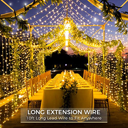suddus String Lights Indoor Plug in 200 LED Christmas Lights Warm White - color: Warm White, size: 200LED