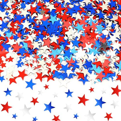MARFOREVER 4th of July Confetti Red White and Blue Table Decorations - style: Red White Blue