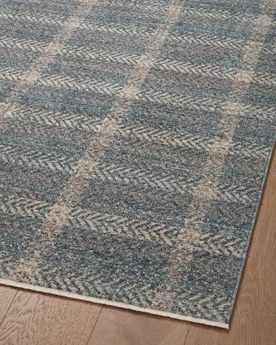 Loloi Angela Rose Ember Blue/Beige 2'-7" x 7'-6" Runner Rug - color: Blue / Beige, size: 2'7" x 7'6" (Rectangular)