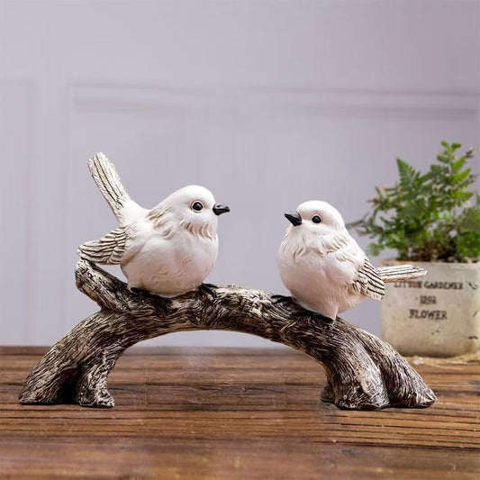 Resin Love Birds on Branch - 9.8 Inch Couple Bird Statue, Romantic Home Decor Gift for Valentine's Day, Wedding, Anniversary - Desk, Shelf, Bedroom, Office and Garden Decor - color: Birds on Branch