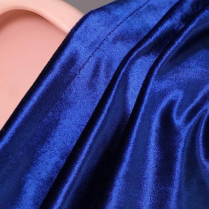 ELKCA Luxury Royal Blue Velvet Curtain Valances for Living Room with Beads(39inch,1 Panel) - color: Royal Blue, size: 39"W x 43"L (Pack of 1)