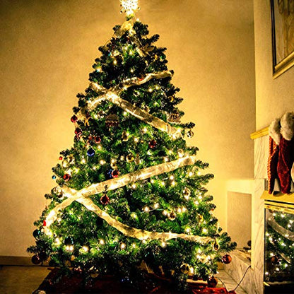 RUICHEN Fairy Lights Plug in, 33 Ft 100 LED Silver Wire Lights, Warm White - color: Warm White