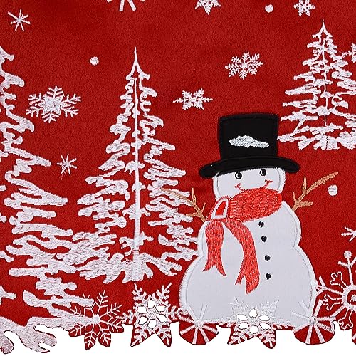 Grelucgo Embroidered Snowman Kitchen Window Curtains Valance 58×14 Inches for Christmas Holidays (Snowman) - color: Snowman
