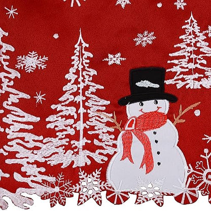 Grelucgo Embroidered Snowman Kitchen Window Curtains Valance 58×14 Inches for Christmas Holidays (Snowman) - color: Snowman