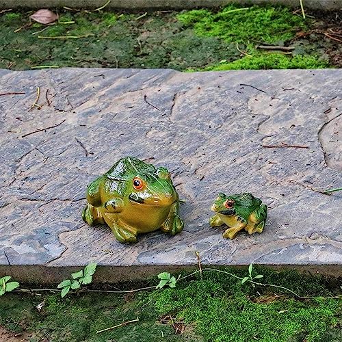 Realistic Frog Figurine Fairy Garden Ornaments Resin Statue Outdoor Decor