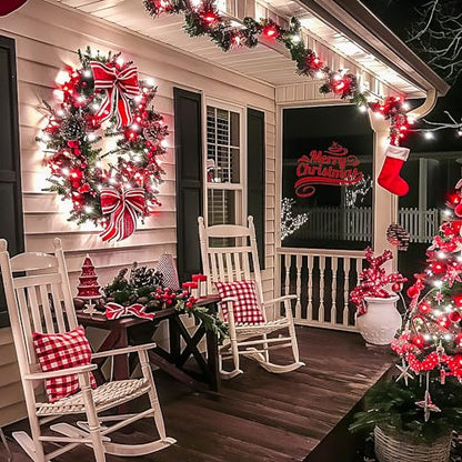 JMEXSUSS Connectable 100 LED Red and White Christmas Lights with 8 Modes - color: Red White, size: 100 LED