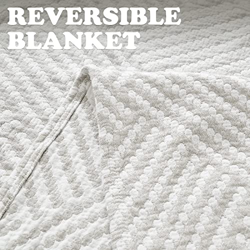 jinchan 100% Cotton Muslin Blanket Twin Boho Throw Blanket 50x60 Stone Gray - color: B. Square Grey, size: 50"x60"