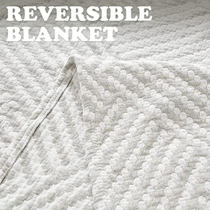 jinchan 100% Cotton Muslin Blanket Twin Boho Throw Blanket 50x60 Stone Gray - color: B. Square Grey, size: 50"x60"