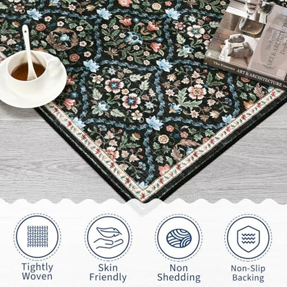 Garvee Living Room Rug 8x10 Washable Rug Trellis Rugs for Bedroom Black - color: Trellis Black, size: 8' x 10' (Rectangular)