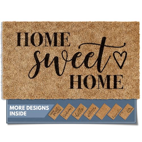 Barnyard Designs Front Door Welcome Mat (Home Sweet Home, 30x17) | Printed Polyester Outdoor Rug with Non-Slip Backing; Farmhouse Doormat for Patio, Garage, or Entrance; Fits Outside Entryway - color: Home Sweet Home, size: 30 x 17 inches