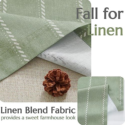 jinchan Striped Linen Valance Green Farmhouse 18 Inch 1 Panel - color: Nautical Striped Green, size: 50"W x 18"L (Pack of 1)