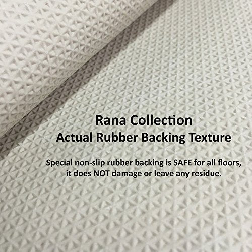 Kapaqua Rubber Backed Mat 18" x 32" Italian Floral Panel Boxes Brown Multicolor Doormat Accent Rug - Rana Collection Kitchen Dining Living Hallway Bathroom Pet Entry Rugs RAN2029-12