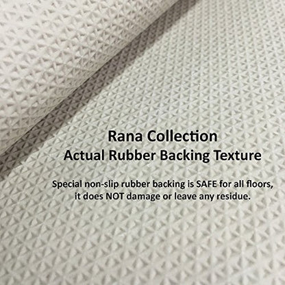 Kapaqua Rubber Backed Mat 18" x 32" Italian Floral Panel Boxes Brown Multicolor Doormat Accent Rug - Rana Collection Kitchen Dining Living Hallway Bathroom Pet Entry Rugs RAN2029-12