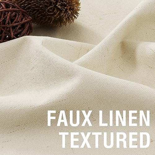 H.VERSAILTEX Faux Linen 100% Blackout Curtains for Bedroom 63 inches Long Thermal Insulated Textured Linen Look Curtain Back Tab/Rod Pocket/Hook Belt Draperies 2 Panels, 52 x 63 Inch，Bleached Sand - color: Bleached Sand, size: 52"W x 63"L (Pack of 2)
