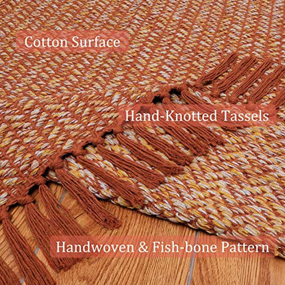 Lahome Boho Bathroom Runner Rug, 2x6 Fall Washable Rugs for Hallways - color: Rust/Multi, size: 2' x 6' (Runner)