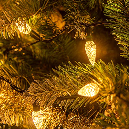 AWQ 200LED 66FT C6 Christmas String Lights Plug in Fairy Twinkle Multicolor - color: Warm White