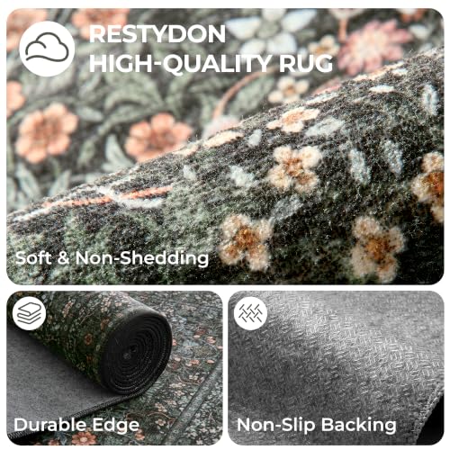 2x6 Runner Rug, Black Rug Washable Kitchen Rugs for Bedroom, Black - color: Black, size: 2' x 6' (Runner)