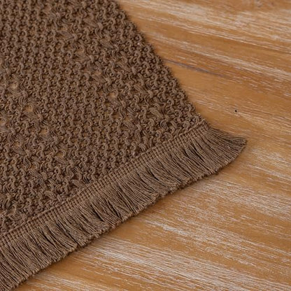 Fall Thanksgiving Boho Macrame Brown Table Runner 13x48 Inch - color: Brown, size: 48"L