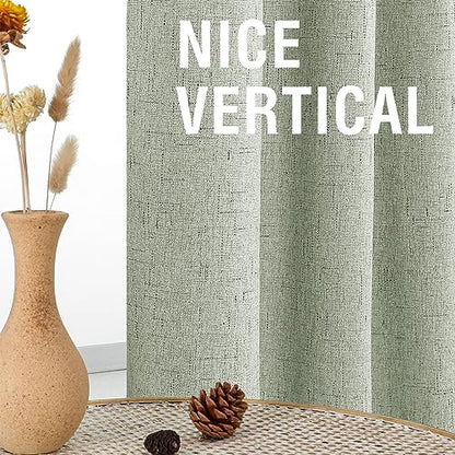 H.VERSAILTEX Faux Linen 100% Blackout Curtains for Bedroom 63 inches Long Thermal Insulated Textured Linen Look Curtain Back Tab/Rod Pocket/Hook Belt Draperies 2 Panels, 52 x 63 Inch，Sage - color: Sage, size: 52"W x 63"L (Pack of 2)