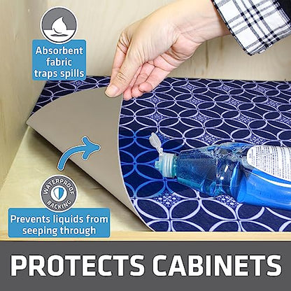 Drymate Premium XL Under Sink Mat, Waterproof Liners, 24”x59”, Indigo - color: Indigo, size: 24"W x 59"L