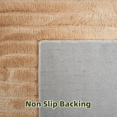 Brown Solid Area Rug 9x12 Large Washable Soft Rugs for Living Room - color: Light Brown, size: 9' x 12' (Rectangular)