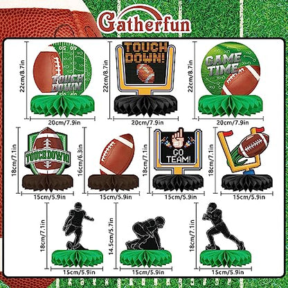 Gatherfun10PCS Football Party Decorations Football Table Centerpiece Football Honeycomb Centerpieces Table Toppers for Football Birthday Party Football Game - style: football