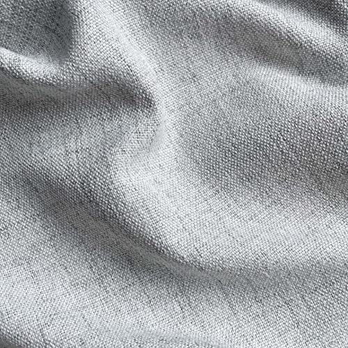 Oindec Faux Linen Cafe Curtains for Windows 45 Inch Length, Grey, Set of 2 - color: Grey, size: 27"W x 45"L (Pack of 2)