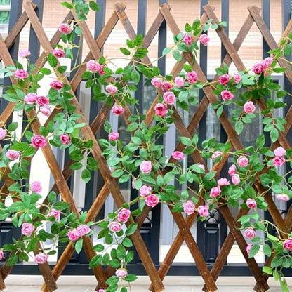 2X 6FT Fake Rose Garland, Flower Garland,Artificial Flower wild Rose Vine - color: Pink, size: 2