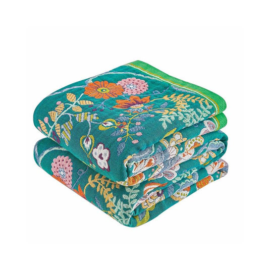 Boho Throw Blanket Cotton Muslin Woven Flower Decorative Blankets 60"x80" - color: C-green, size: 60x80 Inch
