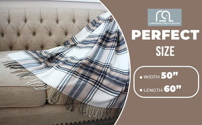 Blankets - Decorative Classic Blanket - Buffalo Plaid Throw Blanket - Comfortable and Ultra-Soft - Lightweight & Indoor Outdoor Blanket - Ideal for Living Room, Couch, Travelling Good for All Seasons