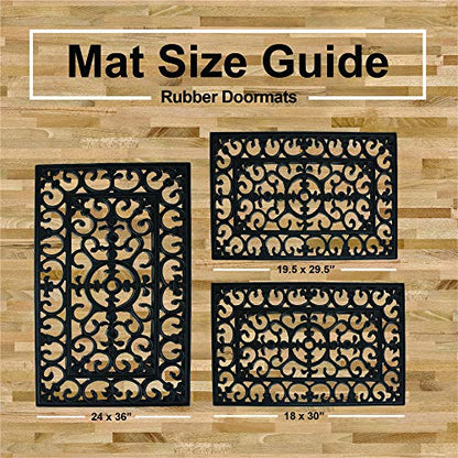 DII High Traffic All-Weather Rubber Doormat, 18x30, Iron Heart - color: Iron Heart, size: 1'6" x 2'6" (Rectangular)