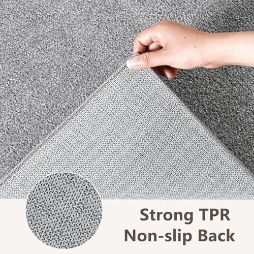 2x8 Grey Runner Rug Washable Non-Slip Soft for Kitchen Hallway Bathroom - color: 09 Grey, size: 2' x 8' (Runner)