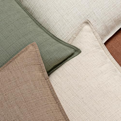 MIULEE Thick Textured Lumbar Throw Pillow Covers 20x12 Inch Natural Beige - color: Natural Beige, size: 20" x 12" (Pack of 2)