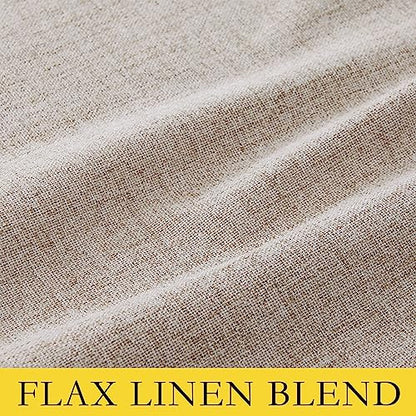 NICETOWN 100% Blackout Linen Curtains 95 inches Long 2 Panels, Natural - color: Natural, size: 52"W x 95"L (Pack of 2)